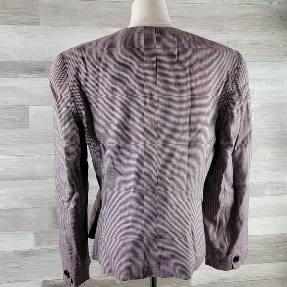 Vintage Saville Red, Black Houndstooth Single Button  Blazer Women's Size 12 USA - Picture 5 of 16